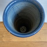Blue enamelled sandstone vase