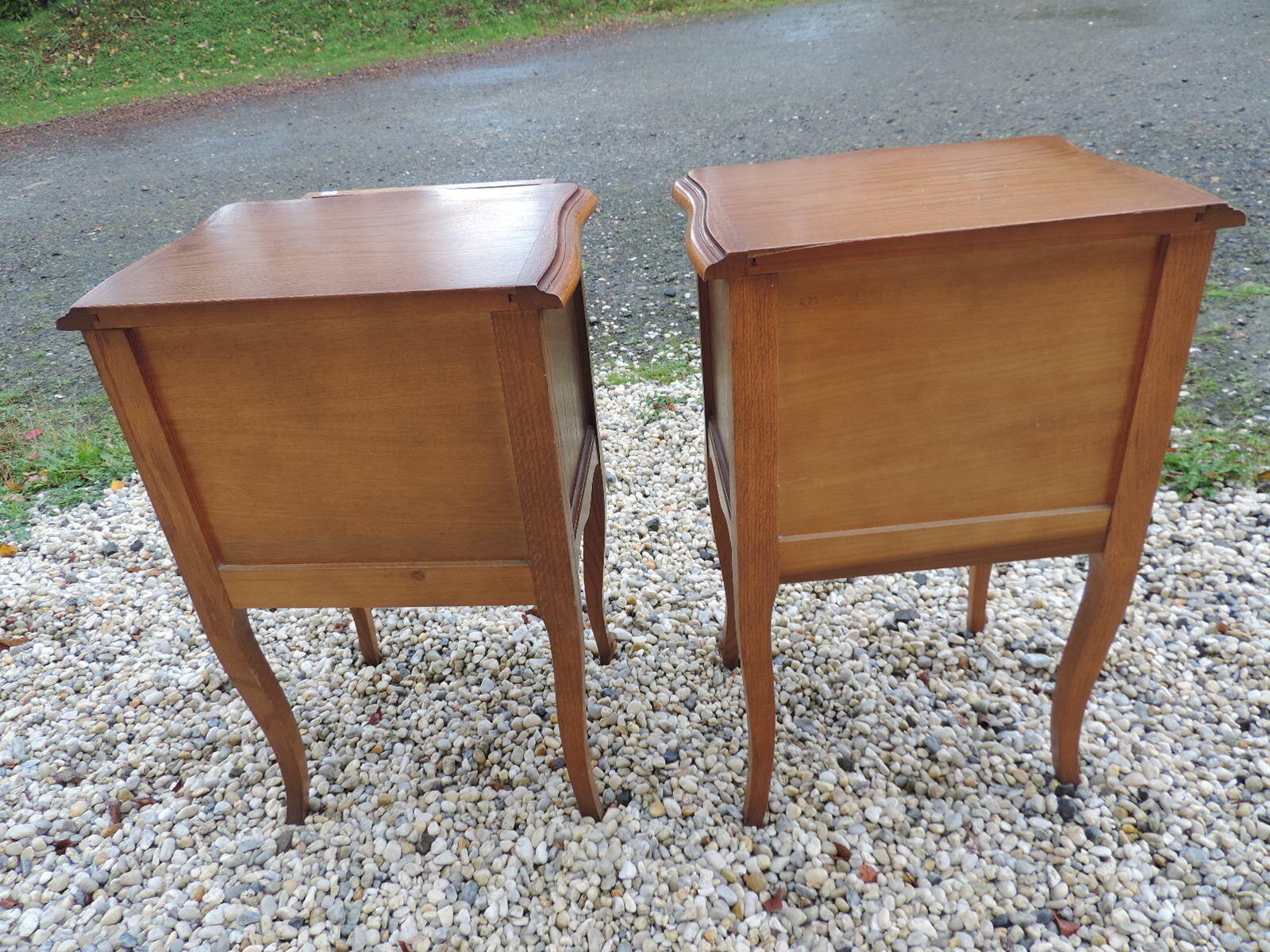Pair of vintage oak bedside tables