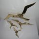 Wall Decoration Set 4 X Seagull / Swallow / Bird. Brass 70 / 80s