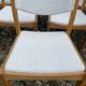 Six vintage 70s Baumann style chairs white buckle fabric