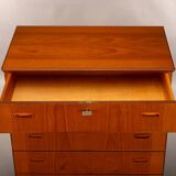 Danish Design High Teak Chest of Drawers, 1960s