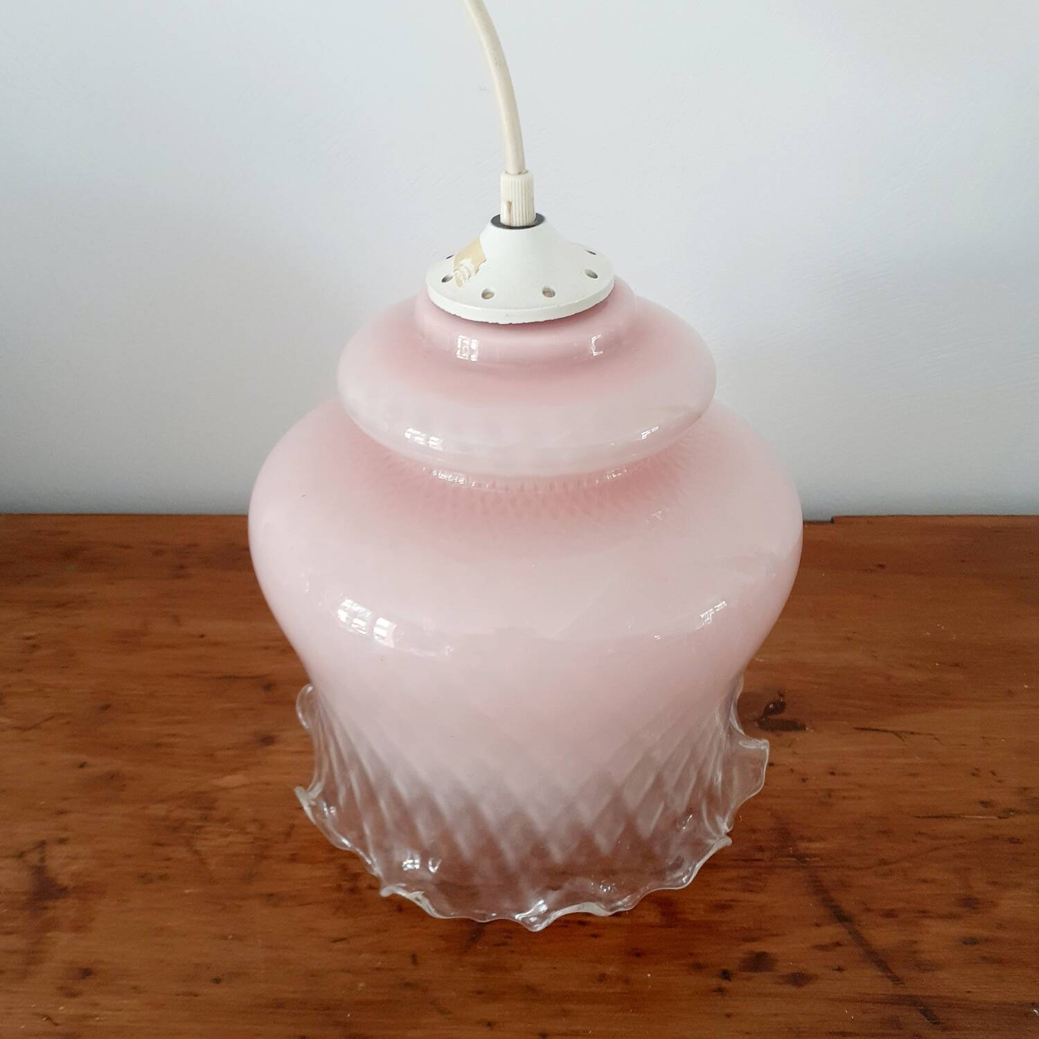 Opaline glass chandelier