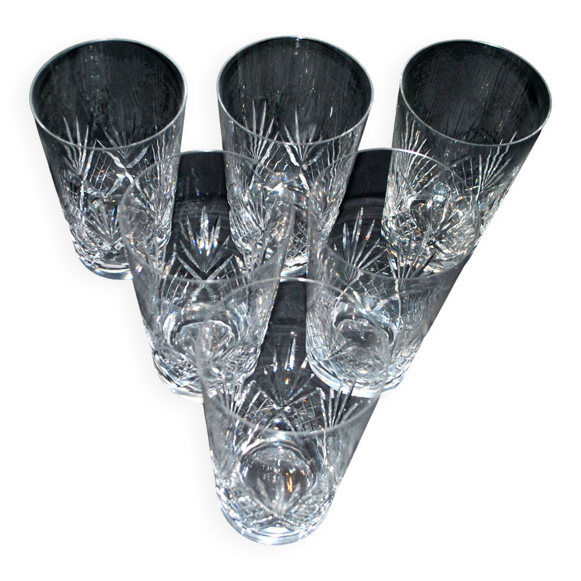 Set of 6 juice glasses longdrink tumbler Junon crystal from Lorraine Lemberg DlG Chantilly Saint-Louis