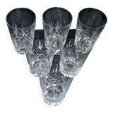 Set of 6 juice glasses longdrink tumbler Junon crystal from Lorraine Lemberg DlG Chantilly Saint-Louis