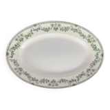 Oval dish, "Champagne" model, Badonviller, green, early 20th century