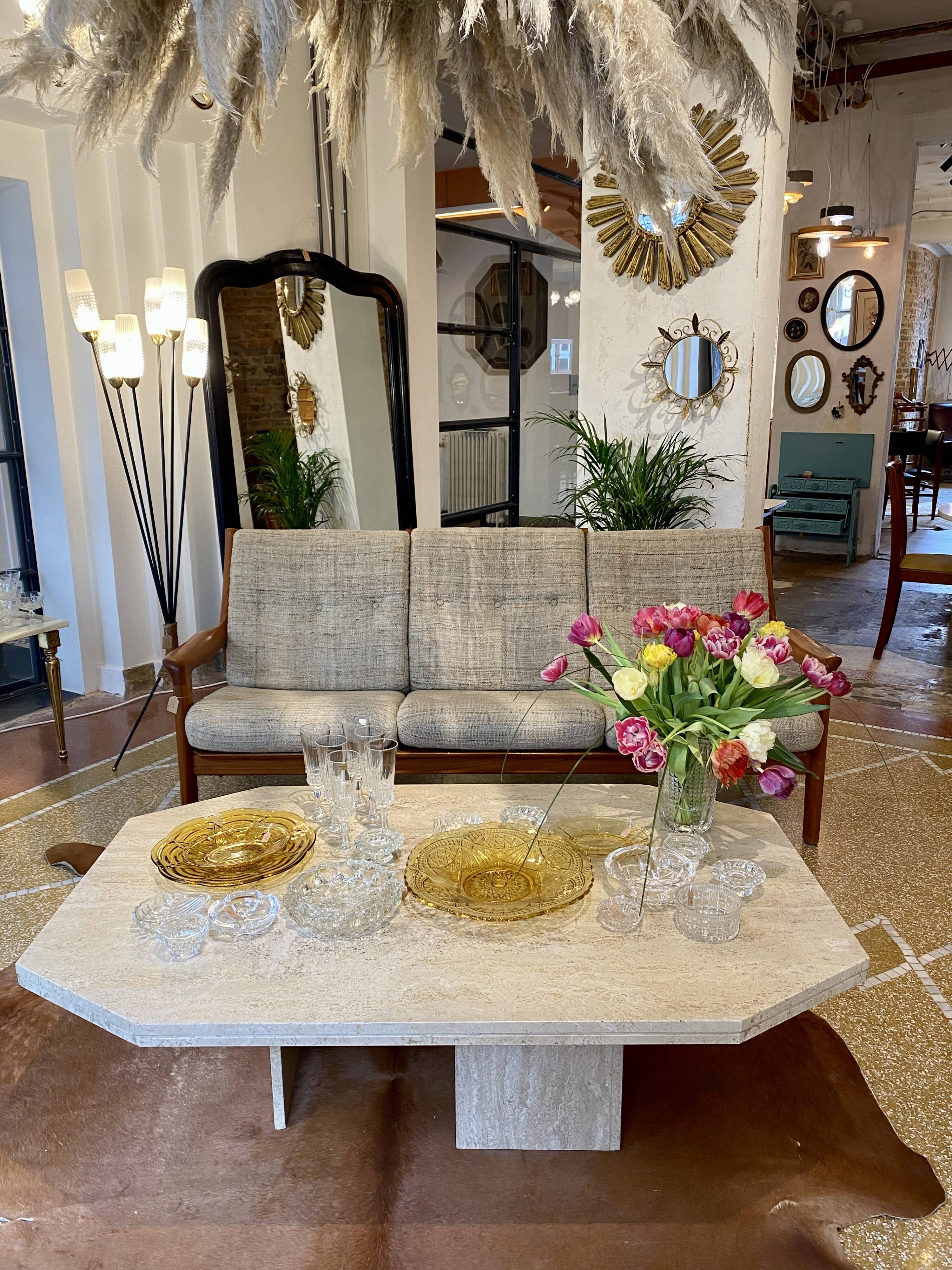 Travertine coffee table 70s