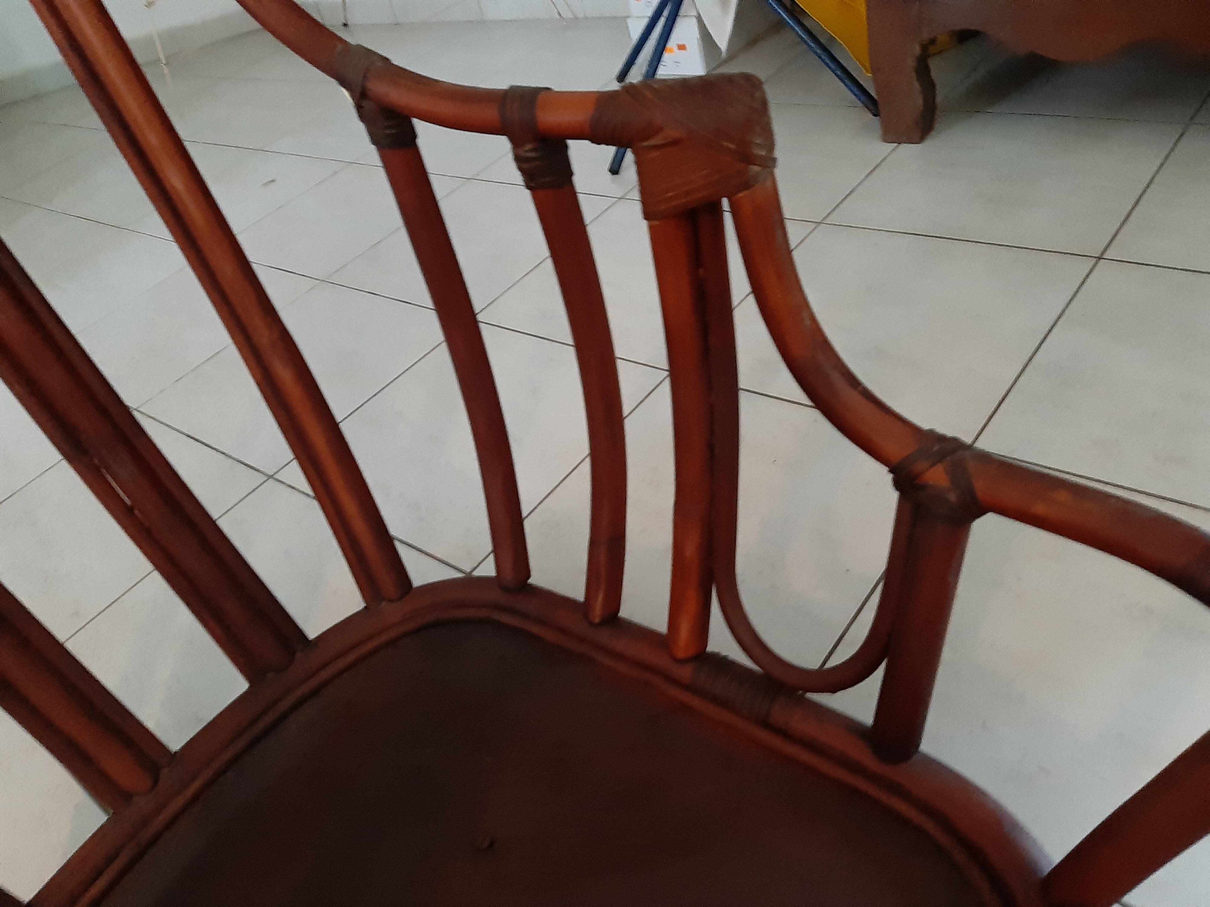 Rattan armchair from the 60s by Maugrion, Basset model