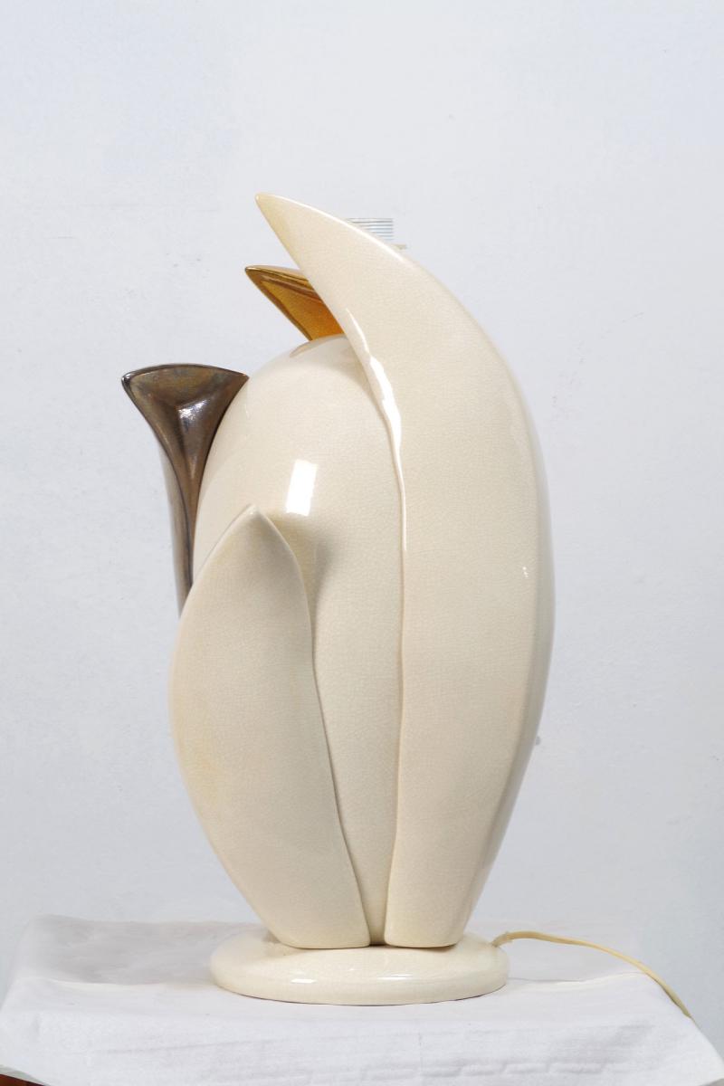 Floral vintage desk lamp by Francis Brown