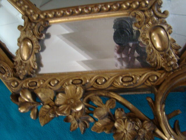 Miroir à pareclose doré fin XIX ème 130cmx85cm