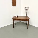 Pine desk with turned legs, 1900s