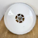 Industrial White Enamel Factory Pendant Lamp, 1960s