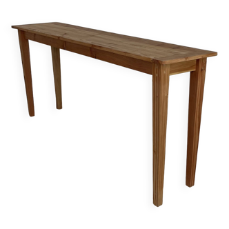 Fine console, side table or school table in wood with spindle legs 160 cm - Vintage retro