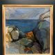 Large Original Swedish Oil on Canvas – “Storm Clouds Bohuslän” by Stig Delang – Signed – Vintage & Framed