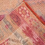 3x12 Rug For Kitchen Pale Red Pink Turkish Vintage Runner Rug 85x367Cm