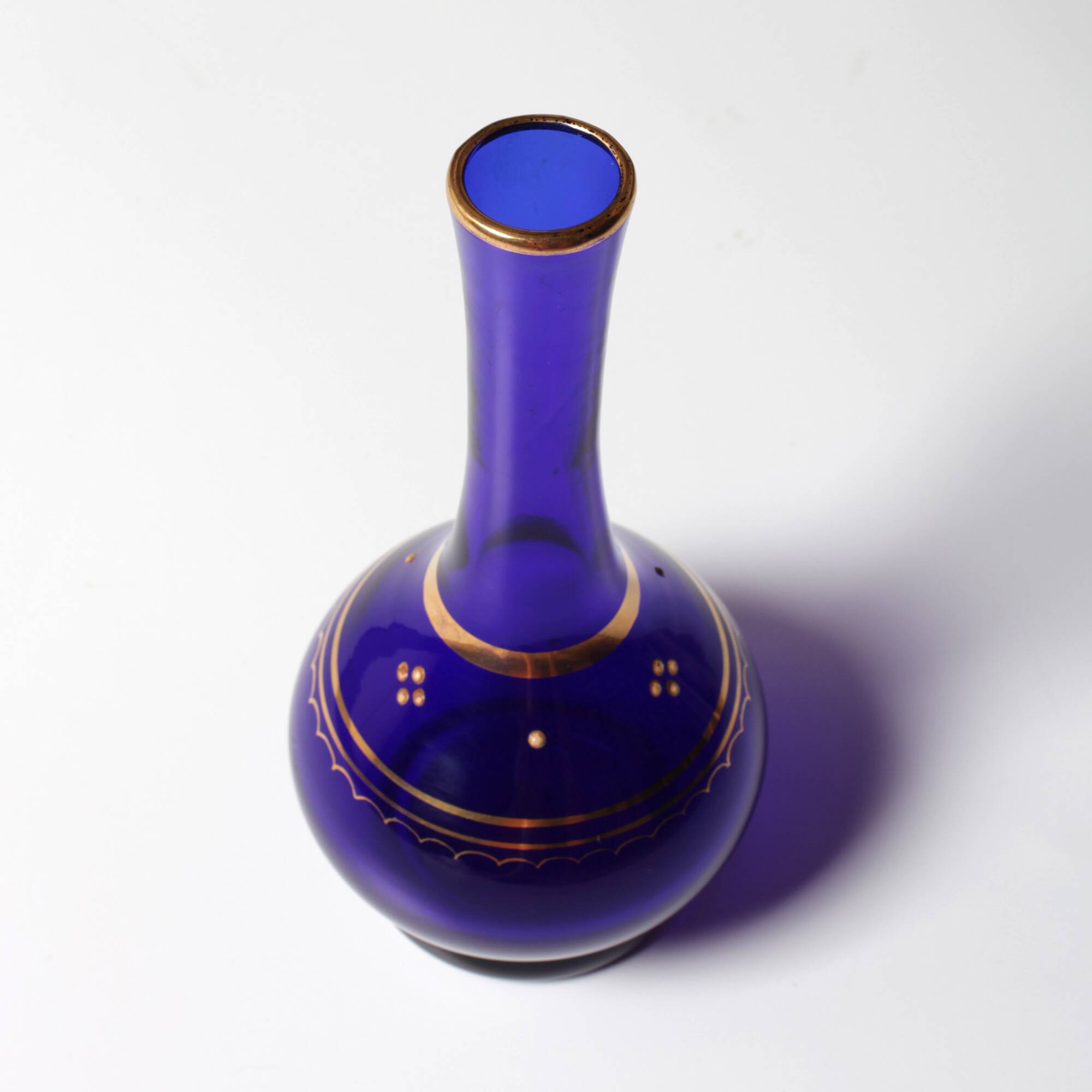 Mid-Century Cobalt Blue Art Glass Vase / Afors Glasbruk / Sweden / 1970s