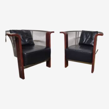 pair of Italian armchairs Franco Bulfoni