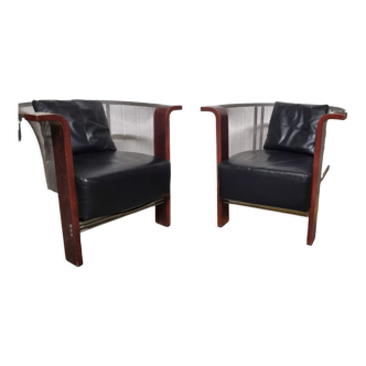pair of Italian armchairs Franco Bulfoni