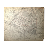 Old cardboard map of Paris - 14th Arrondissement