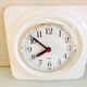 White ceramic square clock, vintage 60/70