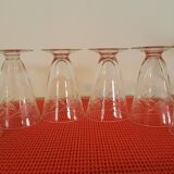 6 Verres ancien  soufflé et ciselé