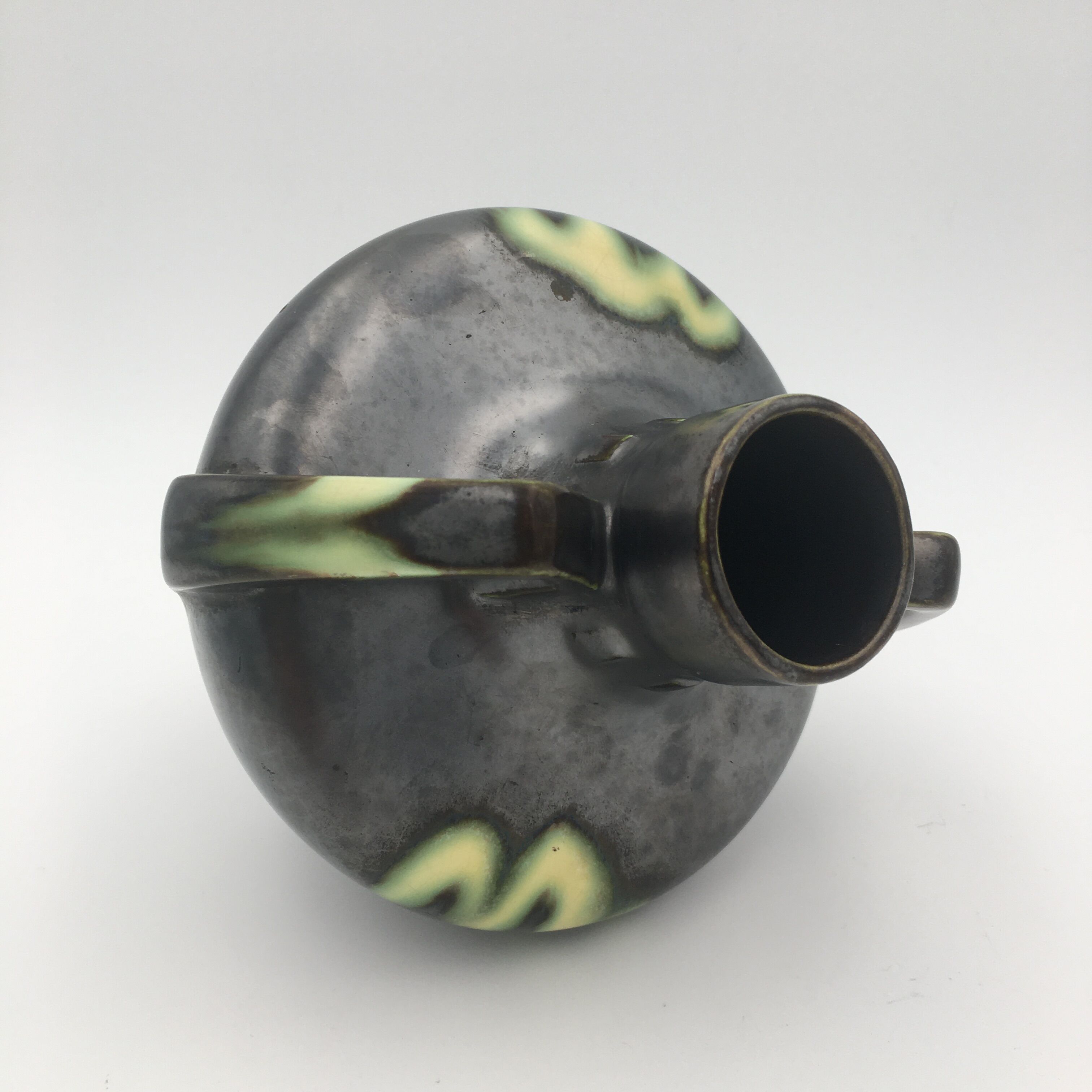 Art Deco vase in glazed ceramics, by Gustave De Bruyn, numbered - 1920s-1930s