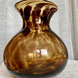 Vase verre soufflé "écaille de tortue" vintage 1960