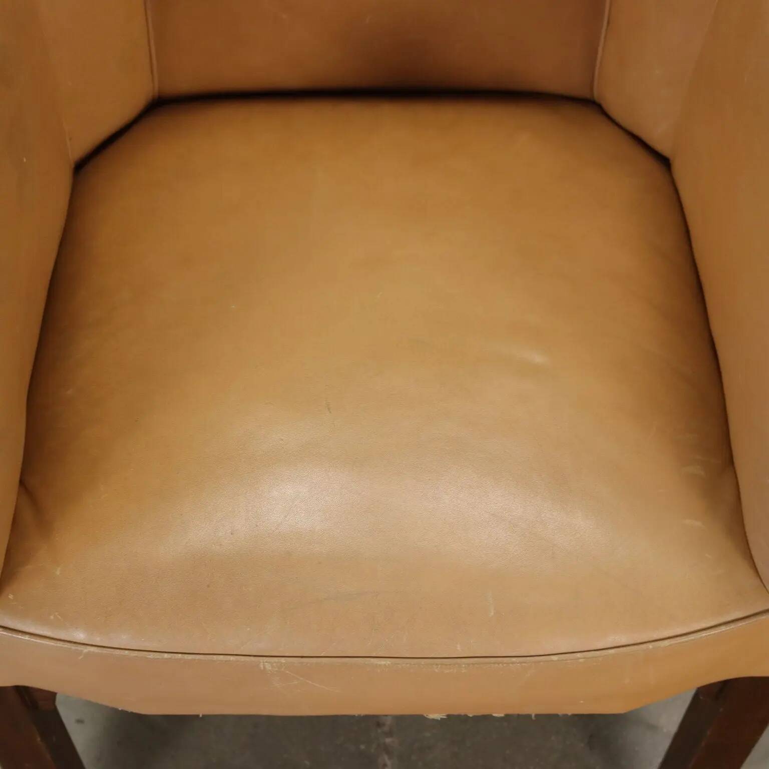 Vintage armchair in faux leather and painted beech, Italy, 1930s-1940s.
