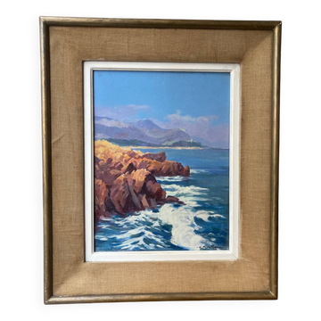 Framed “Cap Ferrat” oil painting