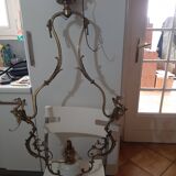 Bronze and Opaline Suspension Lyre - Napoléon III Style