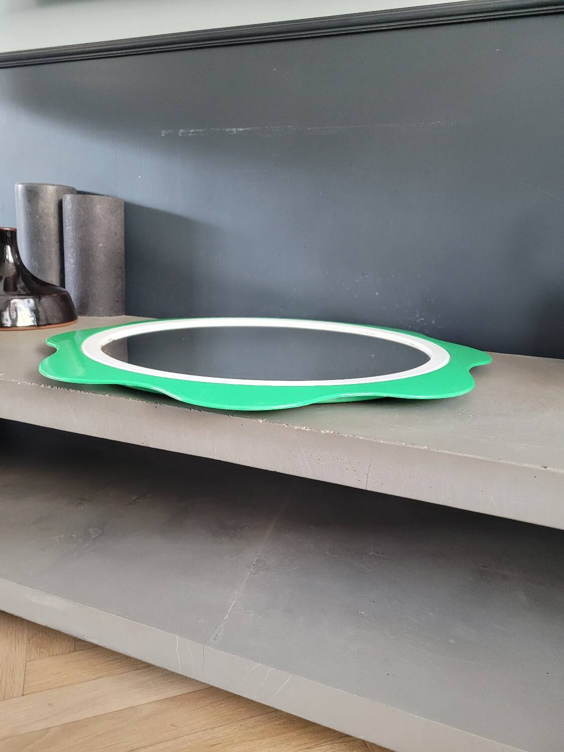 Plastic flower mirror by Finnish designer Makisen Kuvastin