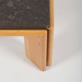 Brutalist coffee table with natural stone top, 1970s