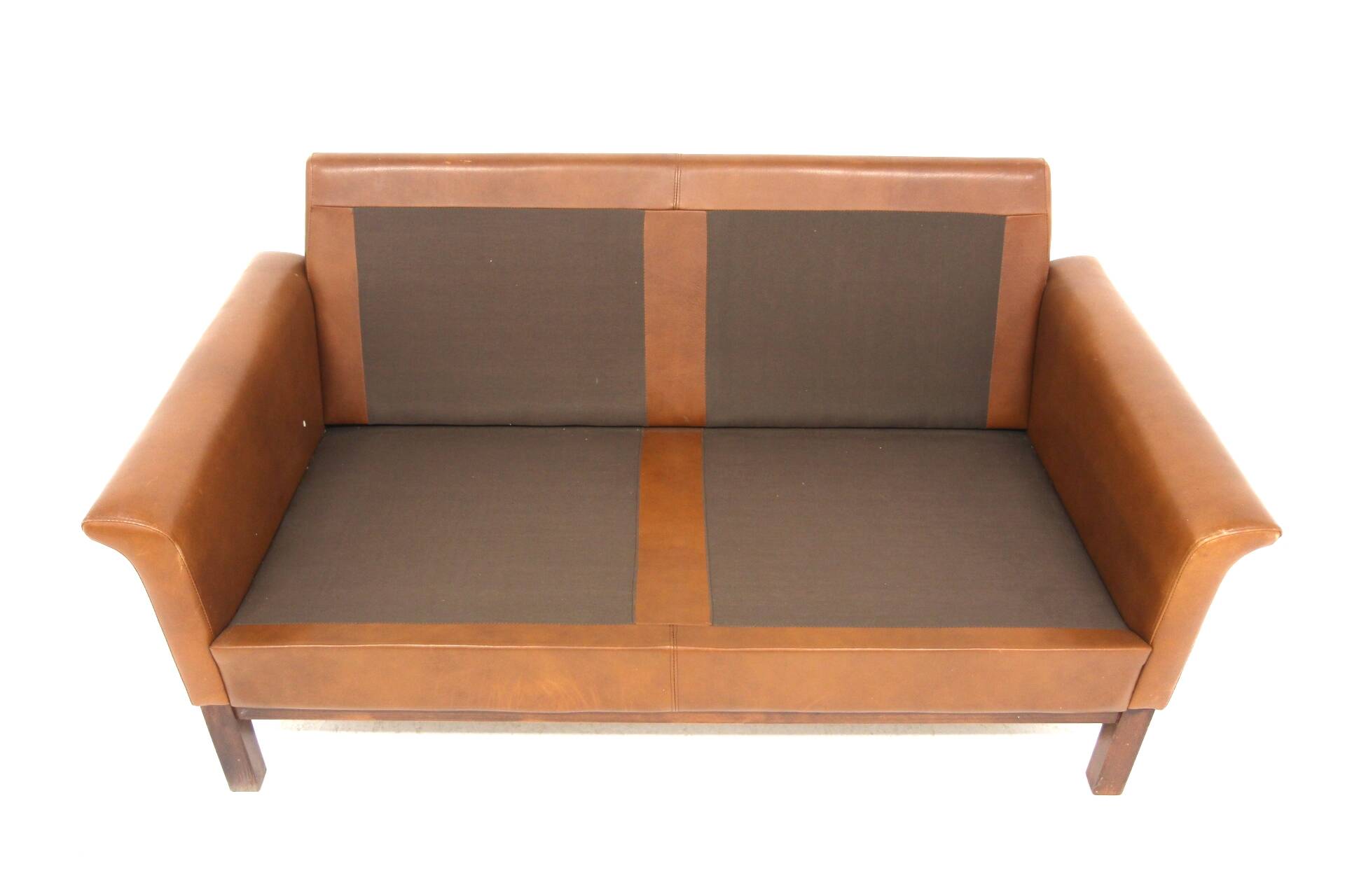 Canapé scandinave en cuir  2 places, Suède, 1960