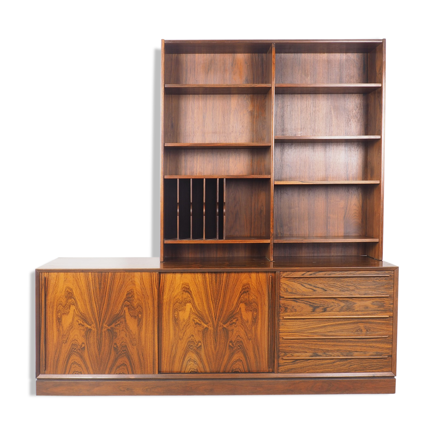 HP Hansen rosewood sideboard with bookcase, 1960's