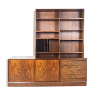 HP Hansen rosewood sideboard with bookcase, 1960's