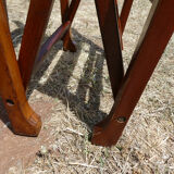 Lot of 6 foldable chairs in solid teak Roland Vlaemynck