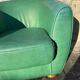 Vintage green leather club chair, antique green leather sofa.