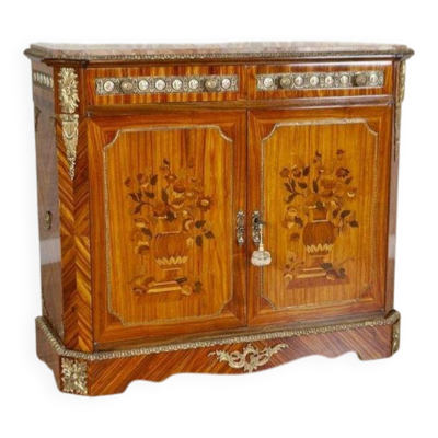 Cabinet vintage à deux portes avec dessus en marbre, années 1940