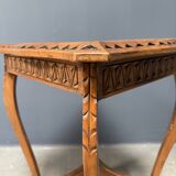 Graceful antique carved wooden side table