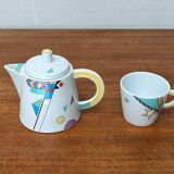 Teapot or coffee pot with cup from the German postmodern VIP collection by Seltmann Weiden, set of 2.