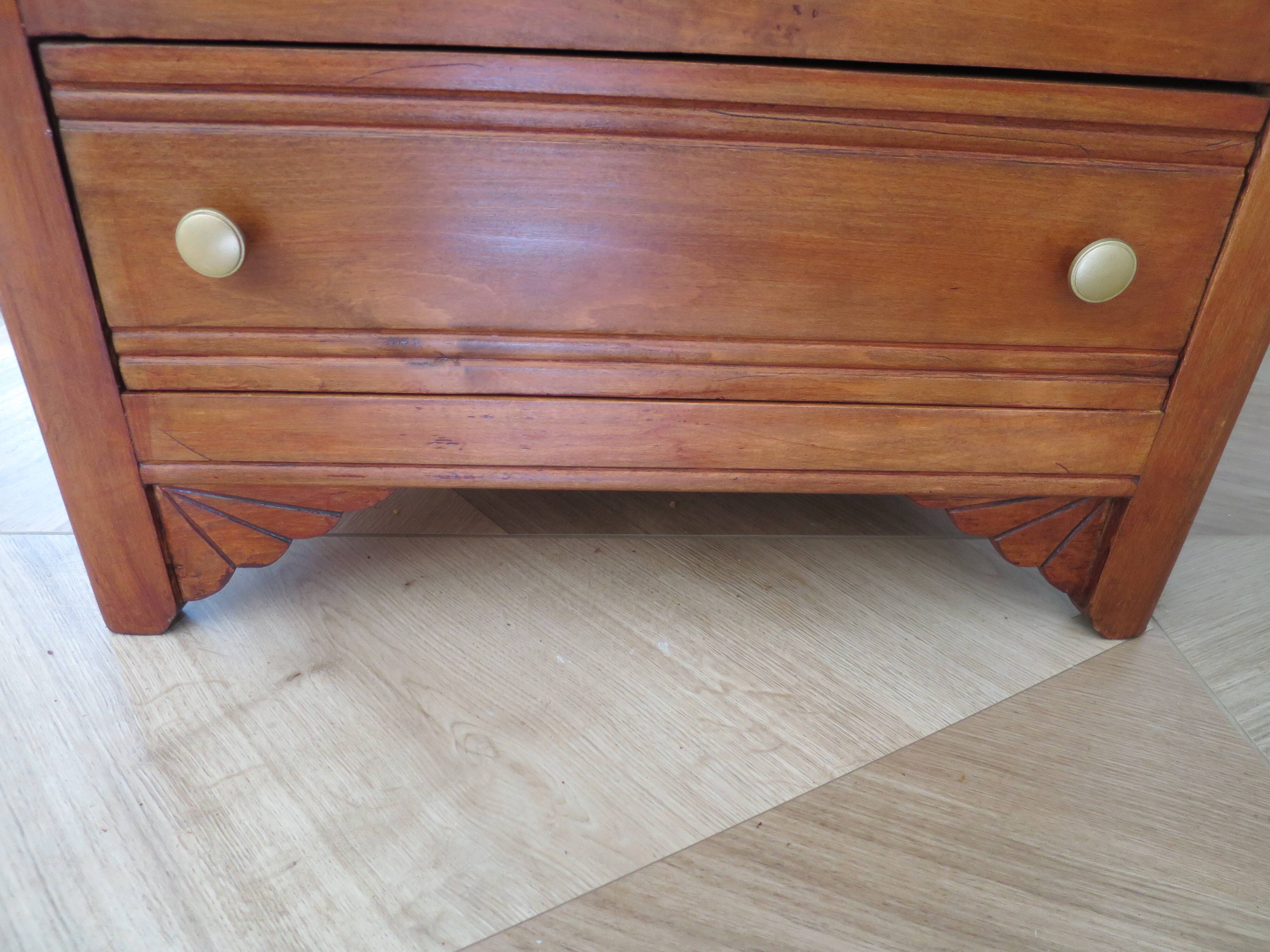 Art Deco chest of drawers in dark wood with 3 drawers, 1950s