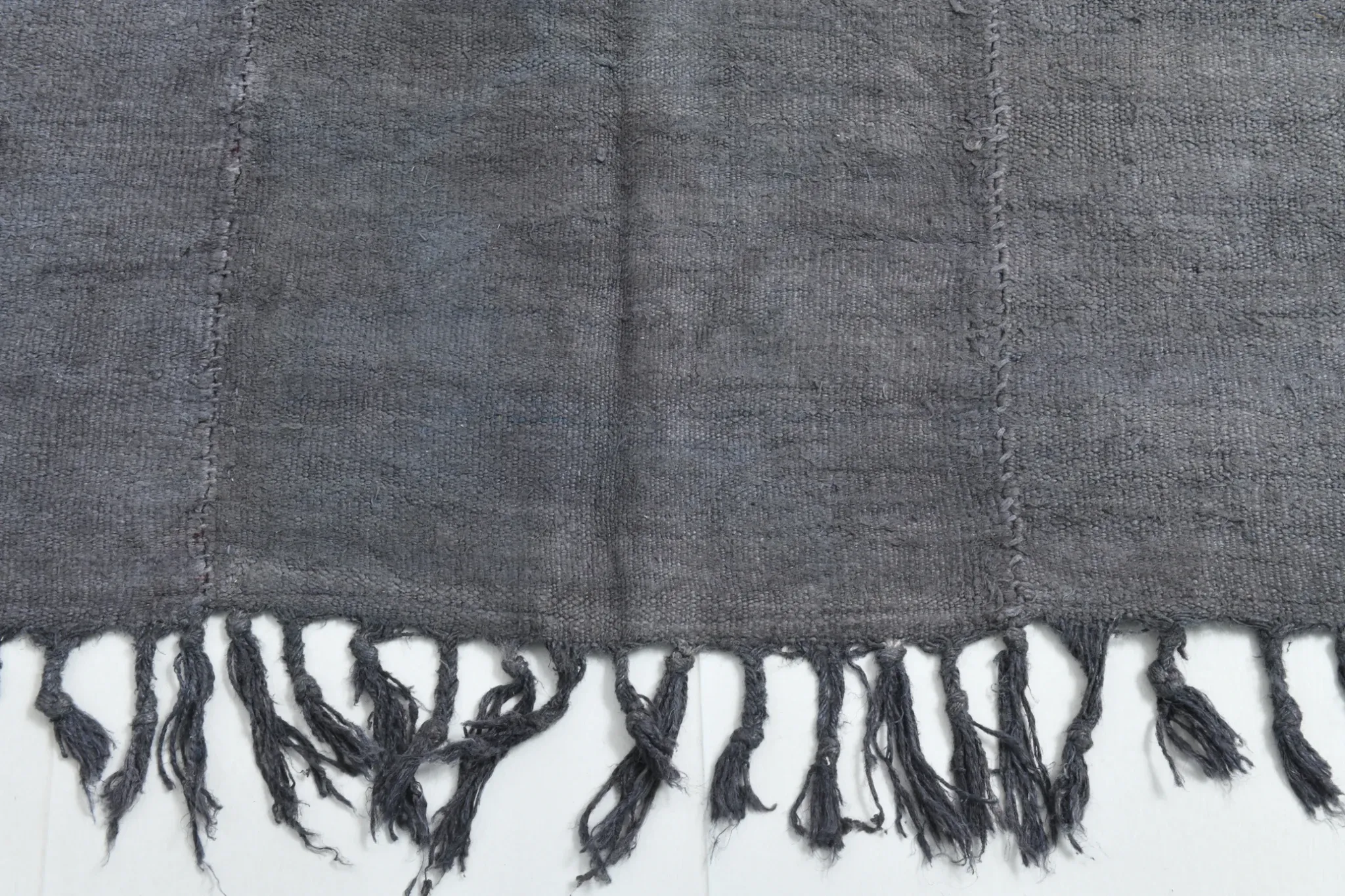 Vintage Gray Tones Kilim Rug, Handmade Mid Century Modern Carpet, 156x231Cm