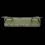 Large vintage wall-mounted coat rack in green Formica and chrome metal