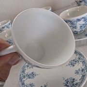 6 cups and saucers Rivanel in vintage 70's opaline
