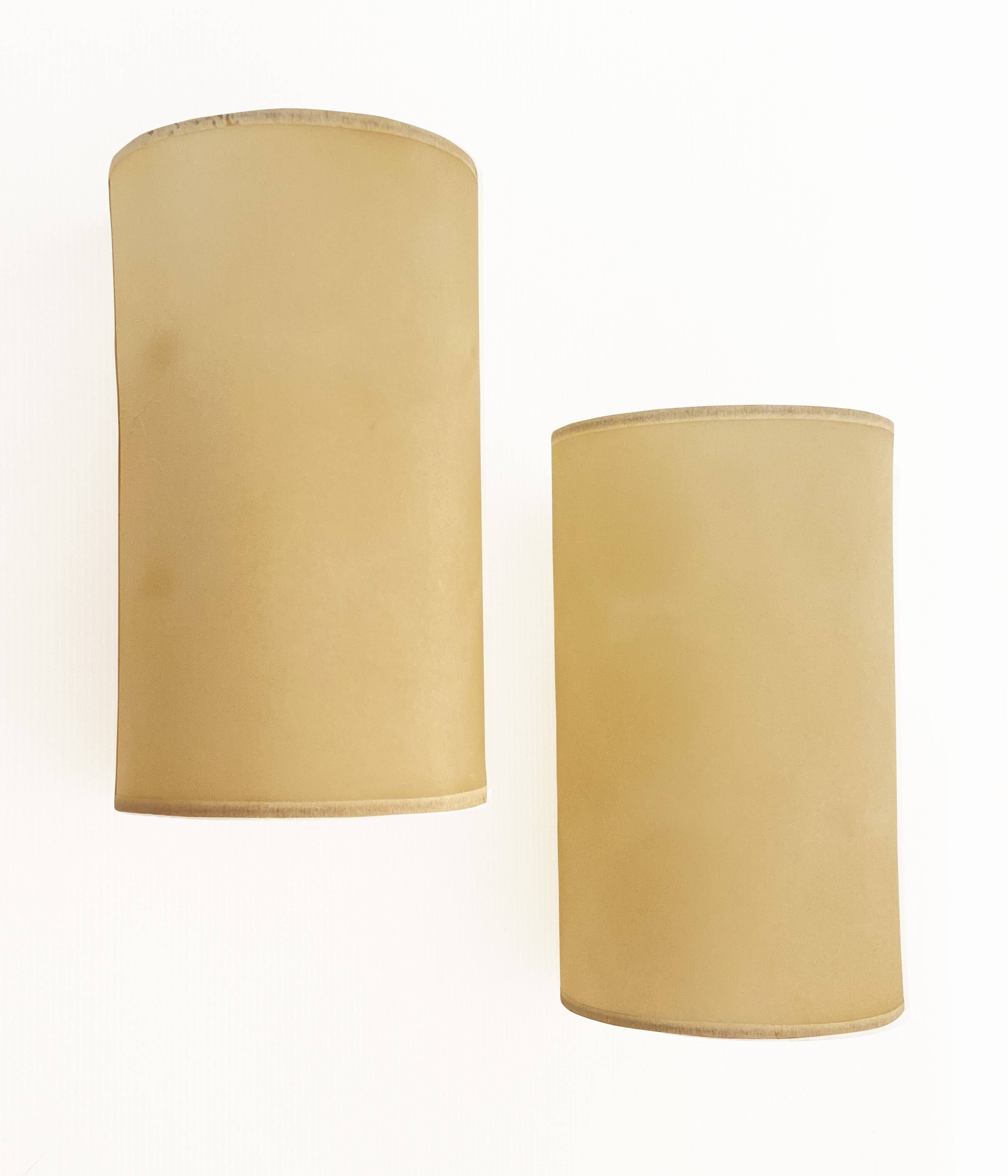 Mid-Century Rattan Wall Sconces — Louis Sognot Style