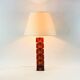 Large Mid-Century Scandinavian Art Glass & Brass Table Lamp by C.Fagerlund