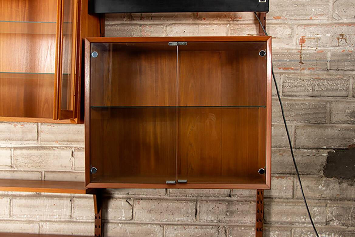A Danish modular teak shelf, Poul Cadovius for Cado 1960 - 160 cm.