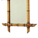 Antique Wooden Faux Bamboo Mirror France 45x39cm