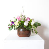 Vase pique-fleurs en grès de Fontgombault, années 70