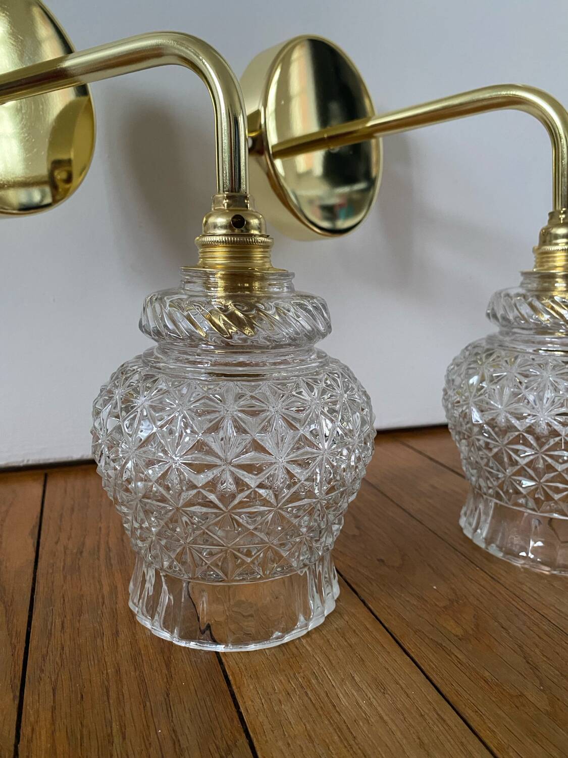 Pair of vintage globe wall sconces