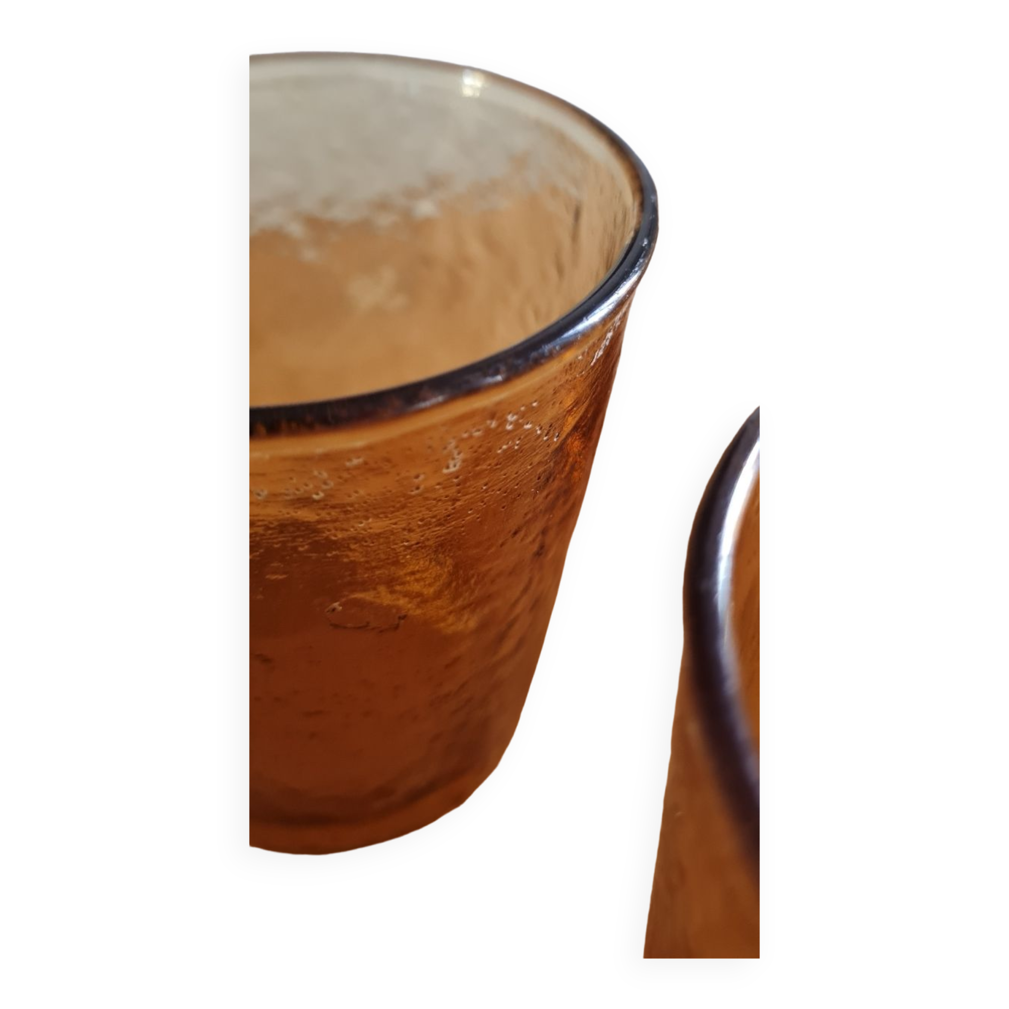 Set of 6 amber water glasses